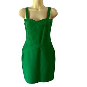 Green Stretch Knit Bodycon Bandage Dress Woman Size Medium